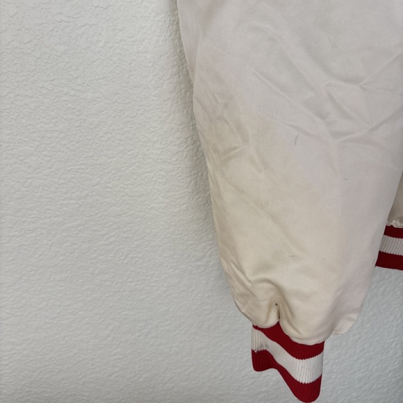 RARE Vtg 80s San Francisco 49ers STARTER Jacket L White Satin NFL Pro Line Mens - Picture 4 of 16